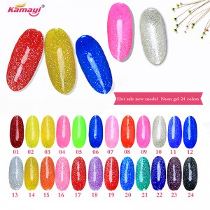Kamayi oem brugerdefineret 12 ml Neon gel polsk perle farveserie uv ledet gel polsk langvarig neglegel til engros